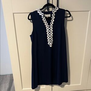 Pappagallo Navy Dress with White Detailing